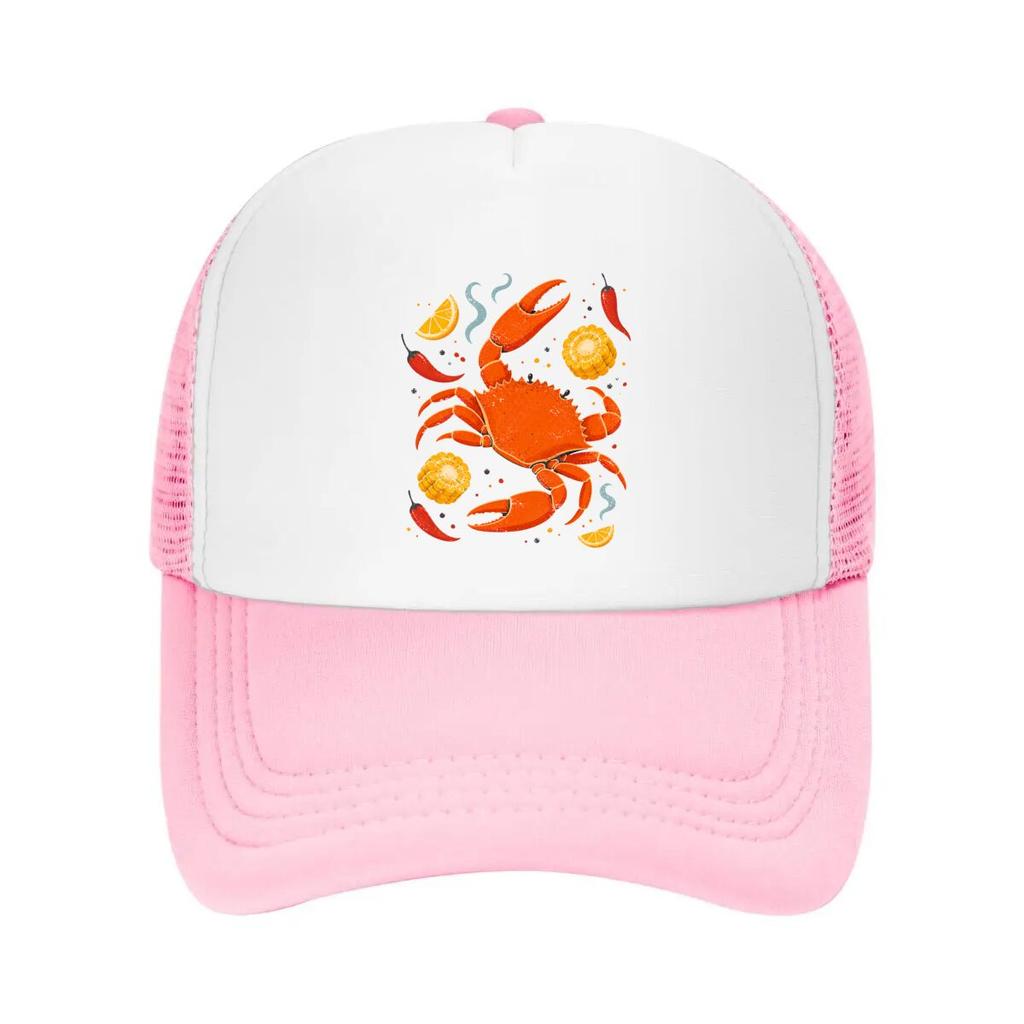 Spicy Seafood Boil Retro Graphic Mesh Baseball Cap Casual Hat Outdoor  For Womens Unisex FeUnisex