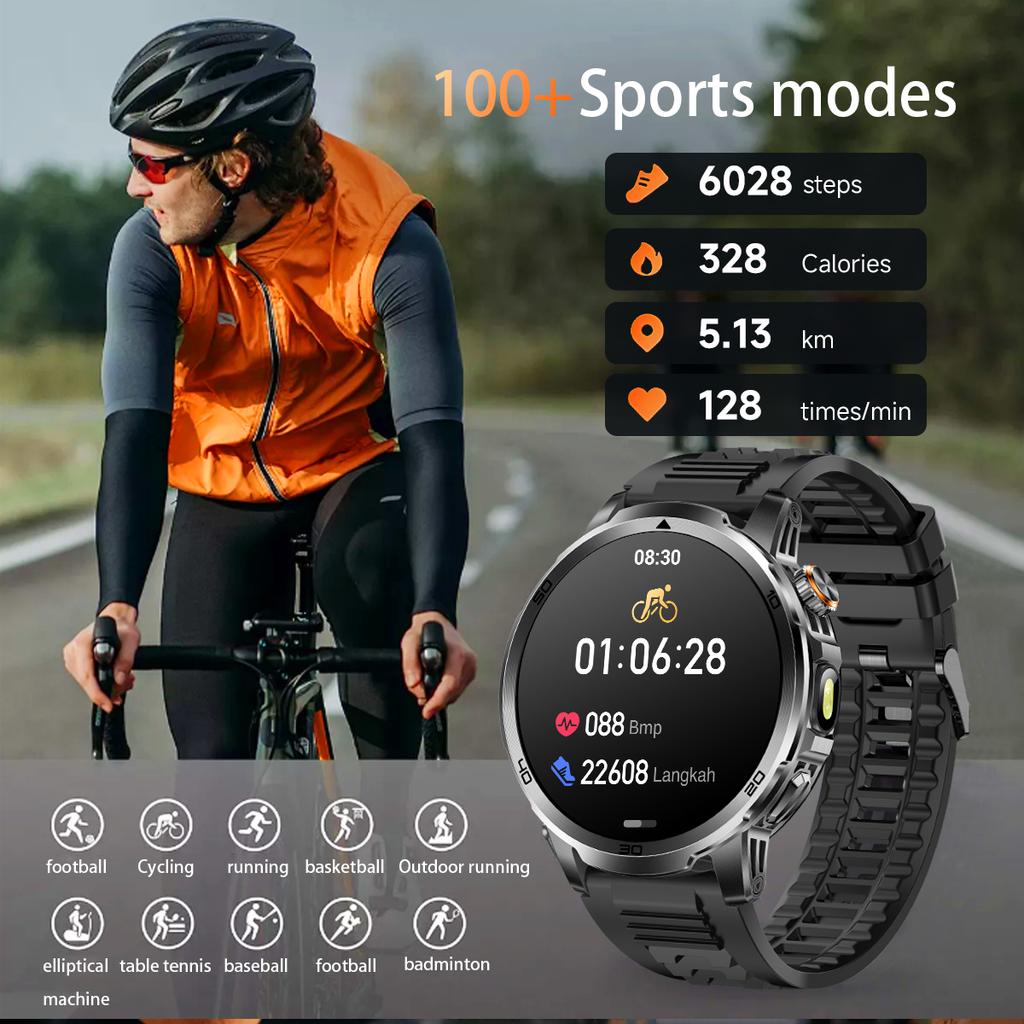 2026 Nou  Aventură în Aer Liber  Baterie Mare de 1000mAh  Ceas Inteligent de 1,85"  Impermeabil 10ATM  Apel Vocal  Sport  Bărbați  GPS  Brățară Fitness