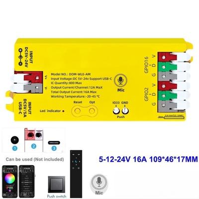 For ESP32 LED Strip Controller USB C 5V/5A DC5 To 24V Supports Multiple Protocols WS2811 WS2812 SK6812 OTA Updates Via QR Code