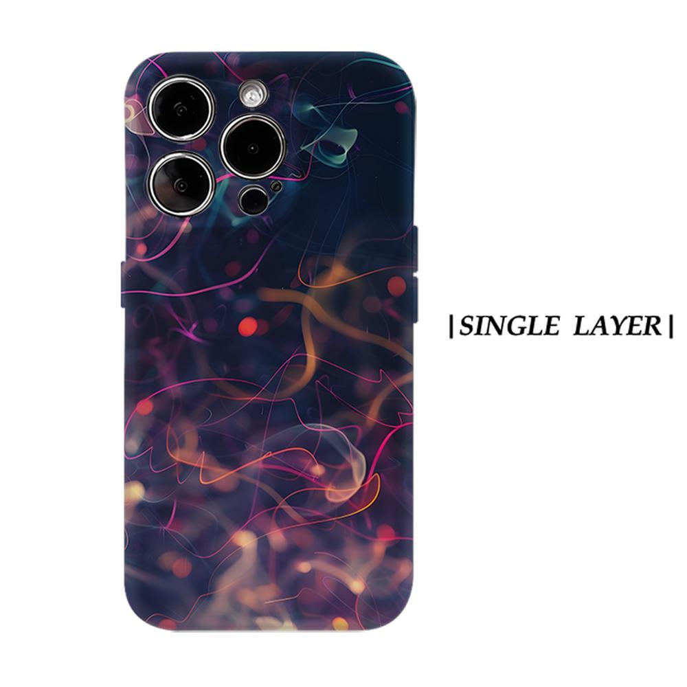 

Neon Light Swirl Phone Case for IPhone 17AIR 16E 16 15 14 13 12 11 17 Pro Max Plus Double-layer Back Cover IPHONE17PROMAX