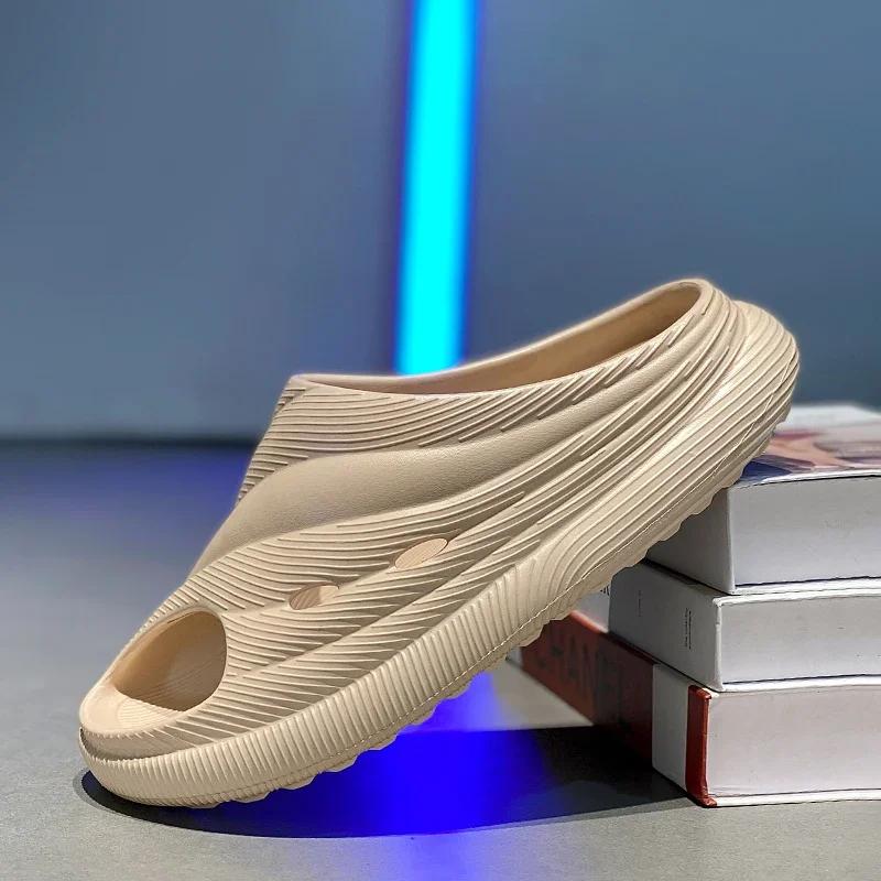 Klapki Męskie 2024 Męskie Sandały ze Skóry Naturalnej Męskie Letnie Kapcie Do Chodzenia po Domu Klapki Męskie Luksus 2024