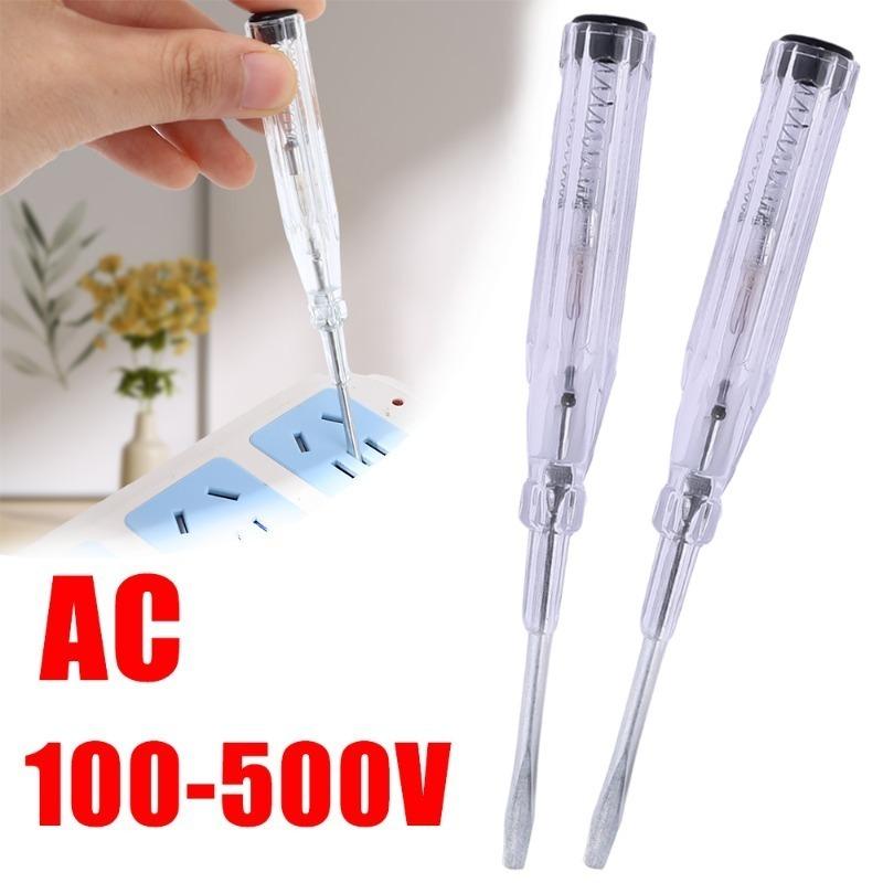 

Electrician Transparent Test Pencil Slotted Screwdriver AC 100-500V Contact-type Voltage Tester Car Circuit Inspection Tools