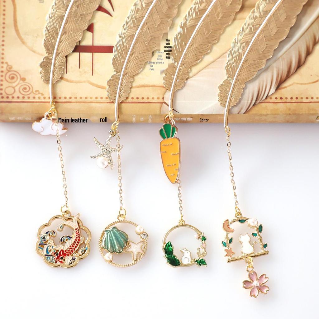 Koi Palace Metal Bookmark - Chinese Style Graduation, Birthday & Valentine's Gift for Girls & Boys
