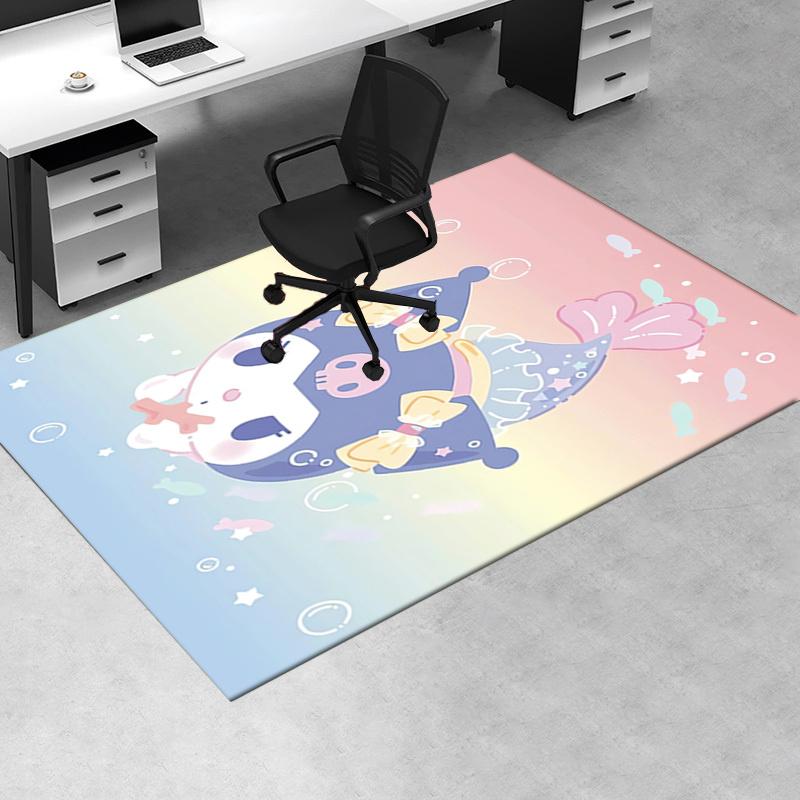 Office Rug Cute, Mermaid Anti-Slip Rug, Machine Washable for Living Room, Bedroom, Office, Multiple Sizes, Bedroom Mat, Decorative Mat, Durable Mat, L