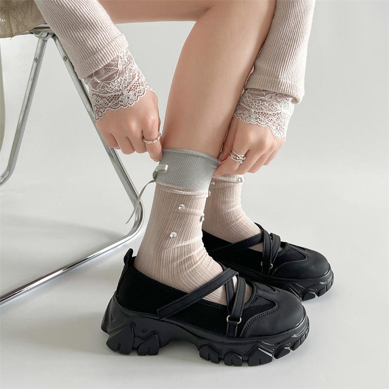Fashion trend black round head shallow mouth platform single shoes women's summer 2025 new models with skirts to increase the height of Mary Jane shoe