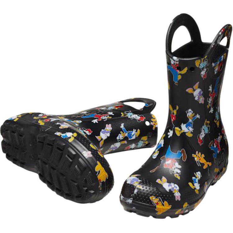 Crocs Mickey Friends Versatile Comfortable Durable Waterproof Kids Boots Kids boots Black 210889-90H