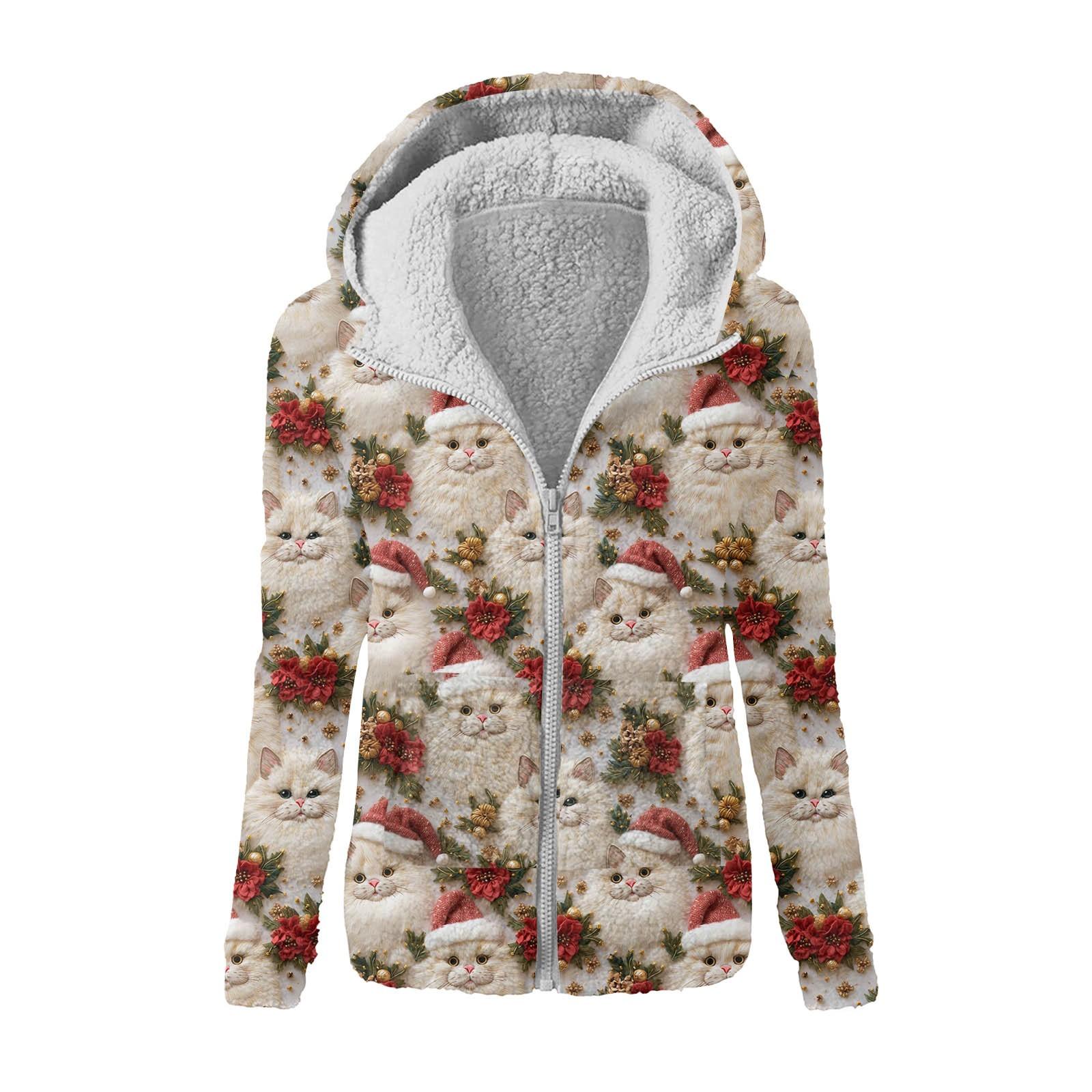 Женская модная толстовка с принтом свободная плюшевая куртка с капюшоном на молнии L бежевый 1980₽