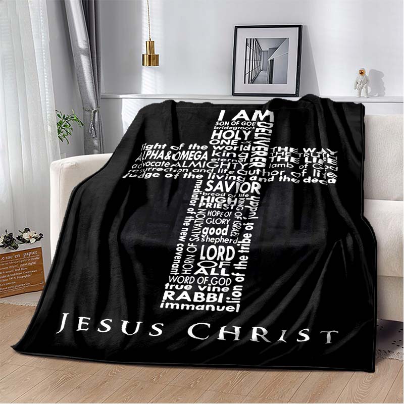 Retro Jesus Virgin Mary Art Flannel Blanket,Ultra Soft Warm Plush Throw for Home Bedroom Bed Sofa Cover Office Travel Gift Kid