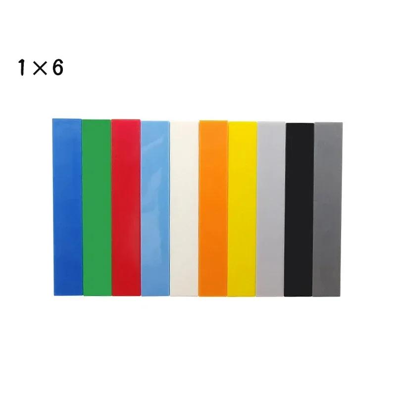 50pcs Bulk Building Blocks Smooth 1x6 Figure Bricks 11 Colors Educational Creative Toys for Children Size Compatible With 6636