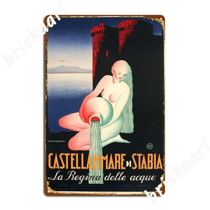 Castellammare Di Stabia Vintage Italian Travel Advertising Poster Metal Plaque Plaques Kitchen Vintage Tin Sign Poster 20X30CM
