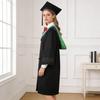 Unisex Matte Graduation Cap Gown Set with Fake Shirt Collar And Neck Tie Professional Formal Attire Bachelor's Uniform for High School College