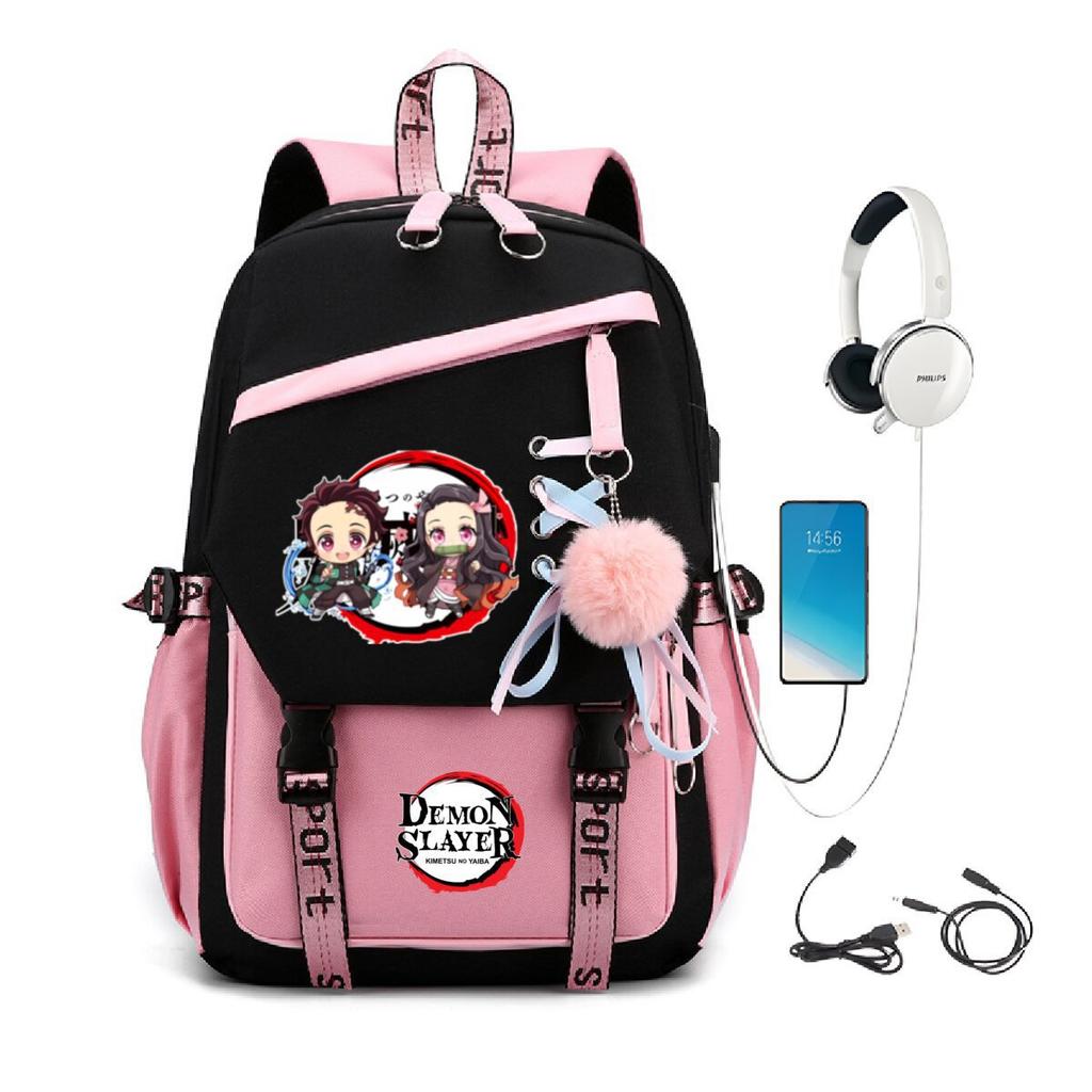 Guimai Peripheral Ridge Backpack with USB Multifunctional Student School Bag