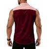 Men's Workwear Lapel Button-Down Vest Shirt - Lightweight Sleeveless Top