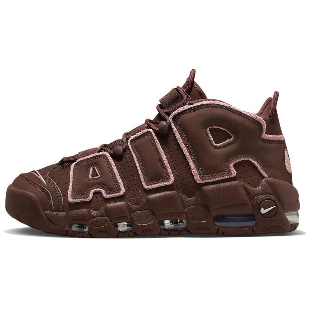 Nike Air More Uptempo Abrasion Resistant Mid Top Vintage Basketball Shoes Women's Brown Pink DV3466-200(TeamTen-)