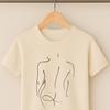 Minimalist Woman's Line Art T-Shirt – Boho Aesthetic