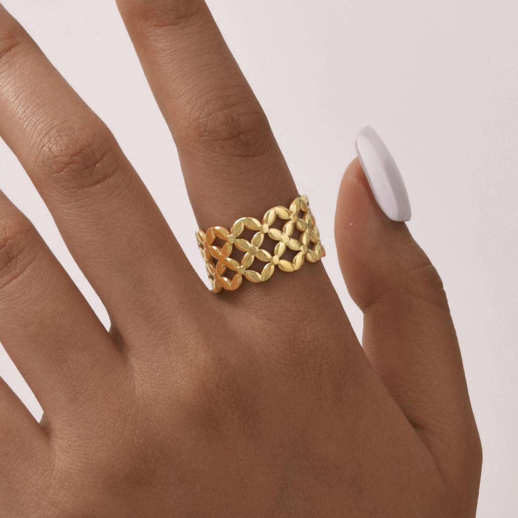 Minimalist X-shaped Open Ring for Women,Gold Color Stainless Steel Geometric Rings,Fashion Jewelry Mother's Day Gift