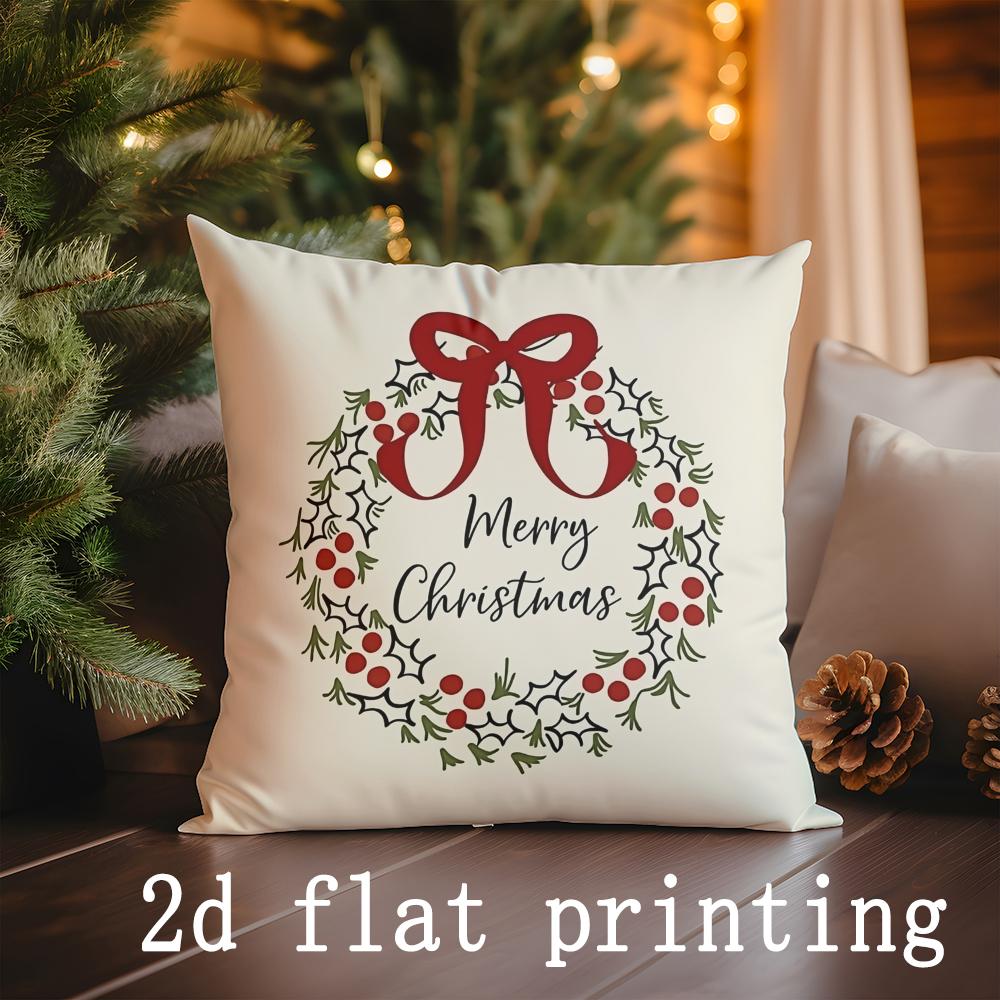 

Home Decor Christmas-themed Patterns Throw Pillow Covers Pattern Cushion Cover Suitable for Sofa Bedroom Car Pillow Cover 16x16Inch