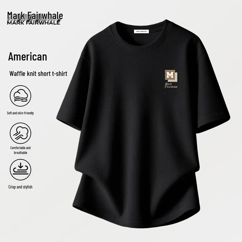 MARK FAIRWHALE Men's Heavy Waffle Knit Short Sleeve T-Shirt