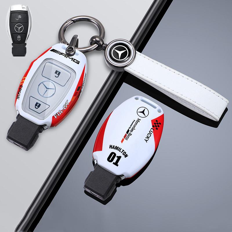 JVC5   Car Racing Style Design Key Case Cover Shell For Mercedes Benz A B C S Class AMG GLA CLA GLC W176 W221 W204 W205 Auto Accessory