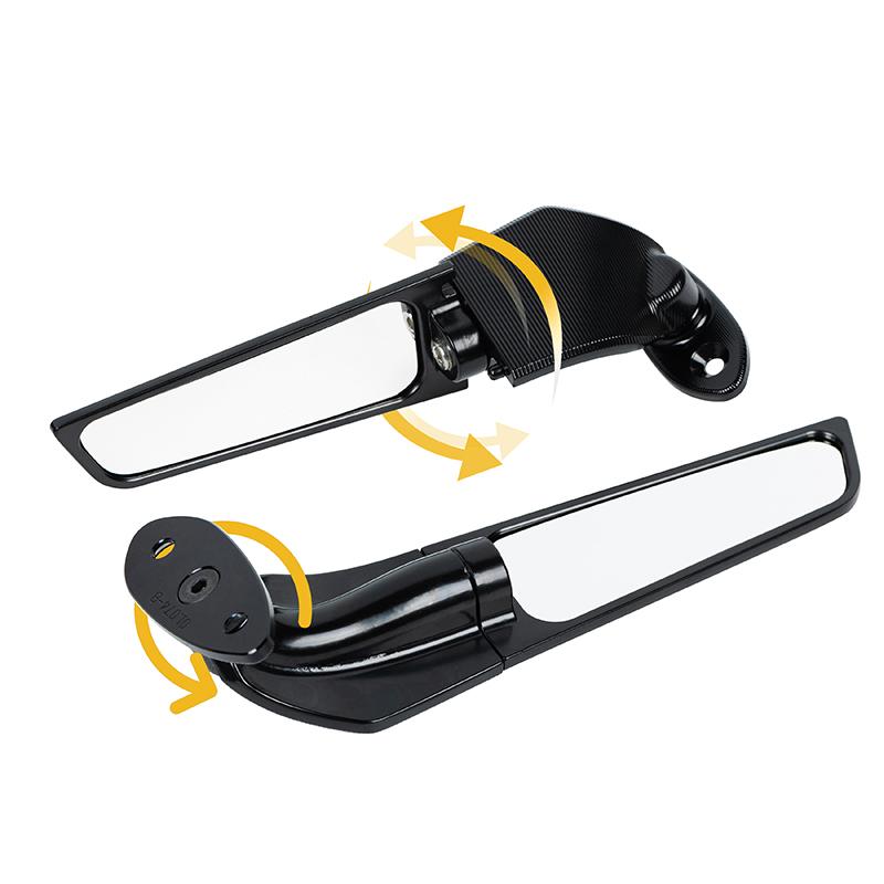 Motorcycle Rear Side Mirror Rearview Integrated Turn Signal Light Rotating For Kawasaki NINJA 400 2018-2021