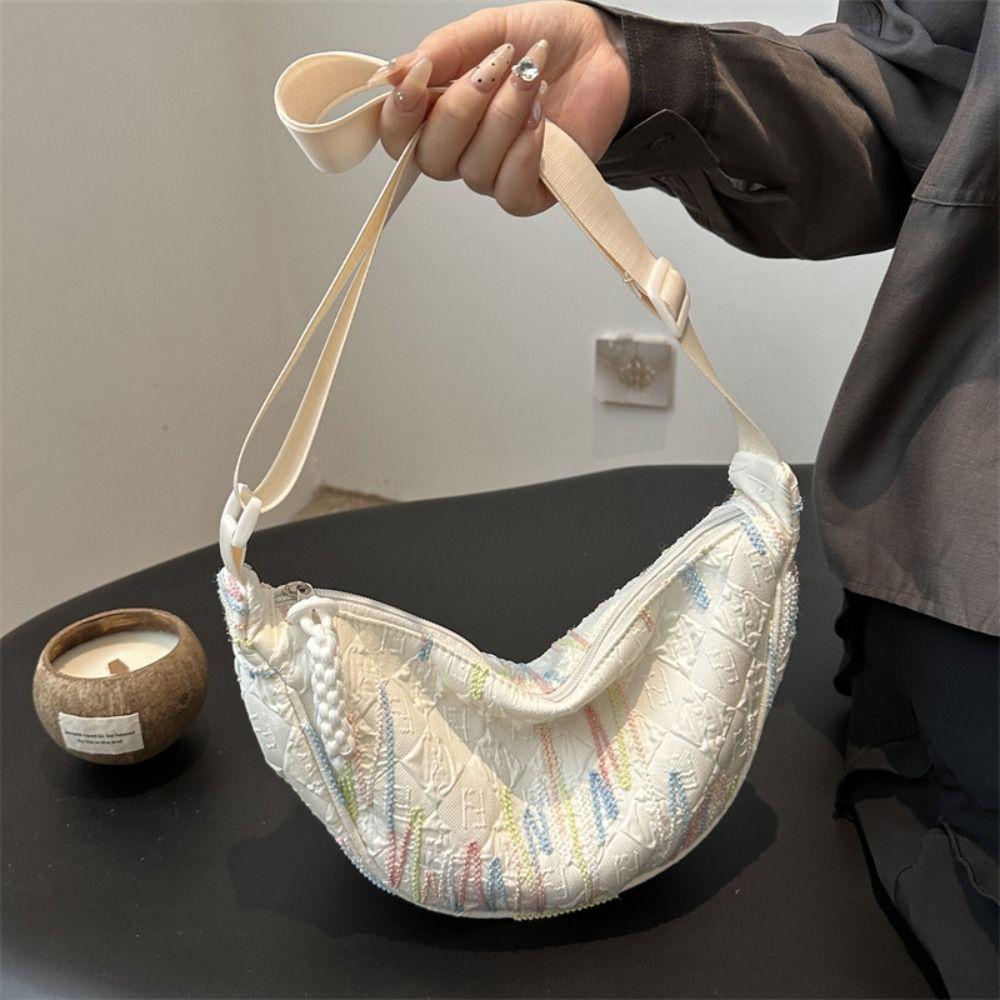 Fashion Nylon Crossbody Bags Solid Vintage Messenger Bag Colored Shoulder Strap Bucket Bag Women