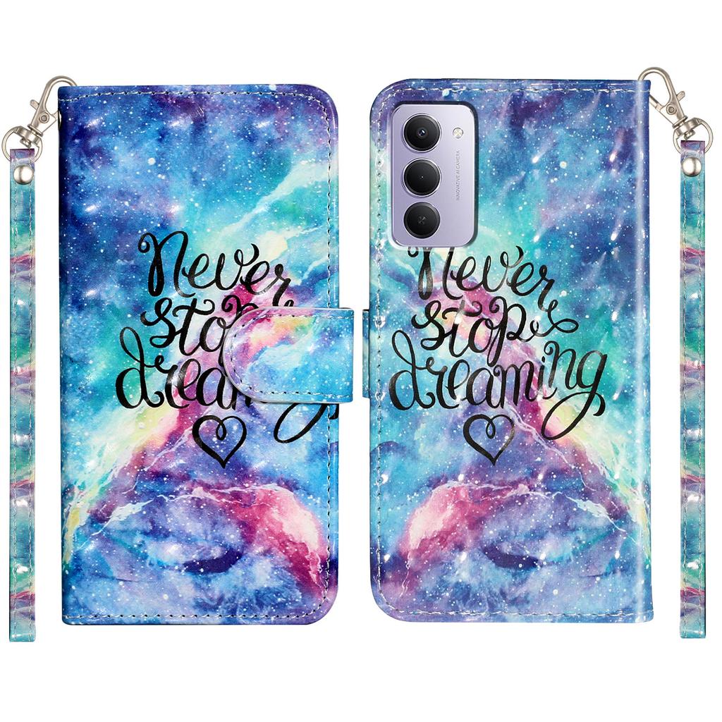 Para Xiaomi Redmi 15 5G (eu) (171mm)/Xiaomi Redmi 15 4G (eu) (171mm) Capa Carteira de Couro com Padrão 3D Estampado para Celular com Alça