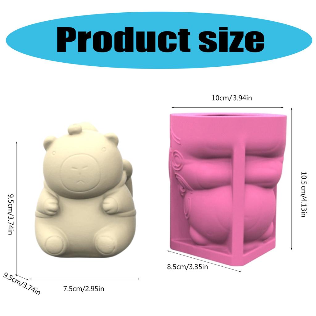 Formă din silicon Forme pentru ghivece din beton pentru flori în formă de capibară potrivite pentru jardiniere suculente și suporturi pentru stilouri Artizanat manual