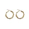 111 Silver needle twist curved twist earrings, simple geometric earrings Internet celebrity earrings