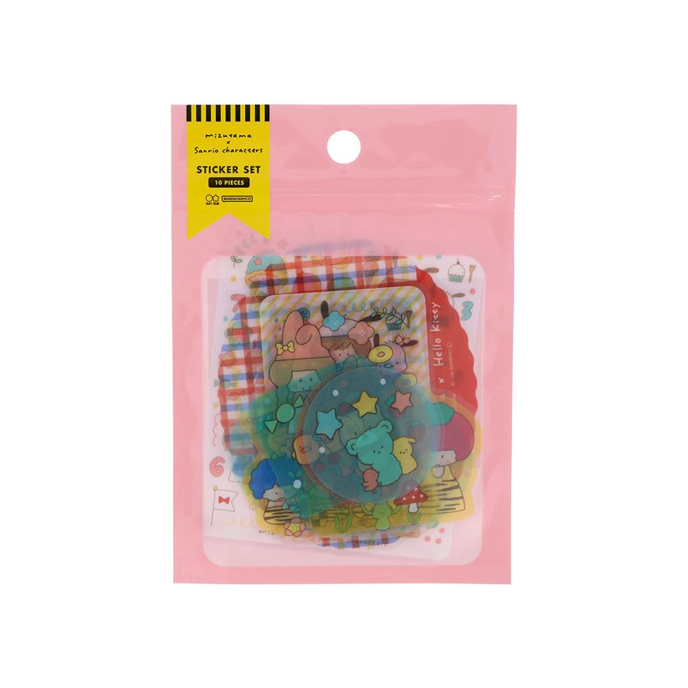 Stationery Mizutama Sanrio Characters Sticker Set In Pink S8818401 Sun-Star Case,