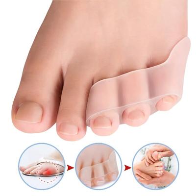 2pcs Silicone Gel Straightener Pain Relief Toe Protector Three-Hole Little Toe Bunion Foot Care Tools