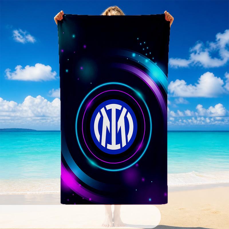 Quick Dry Beach Towel Inter Milan Pattern, Lightweight Absorbent Towel for Pool Beach Vacation Use