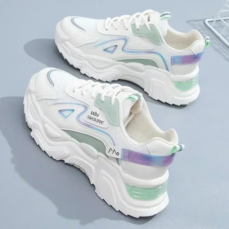 2025 Sneakers Women Platform Flat Shoes Woman Shoes Green Casual Trainers Ladies Chunky Sneakers Women Shoes zapatos de mujer