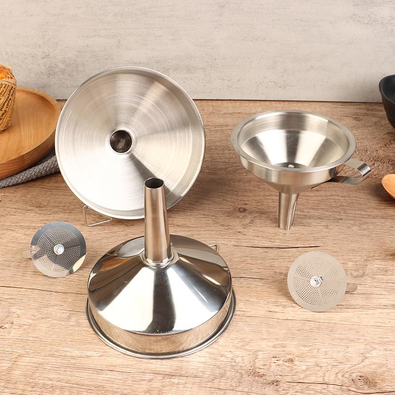 Edelstahl-Metalltrichter zum Einmachen, Küchenwerkzeuge, Küchenzubehör, Weithalstrichter, Bar, Wein, Bier, Öl, Flaschentrichter