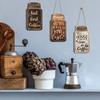 Coffee Bar Accessories 4Pcs Wooden Wall Sign, Farmhouse Rustic Mason Jar Hanging Restaurant Decorative Wood Plaque Decoration, Art for Cafe