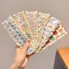 1Pcs Summer Cute Girl Magic Sticker Hair Band Printed Hair Sticker Headdress Sweet Floral Knitted Bangs Sticker Headband