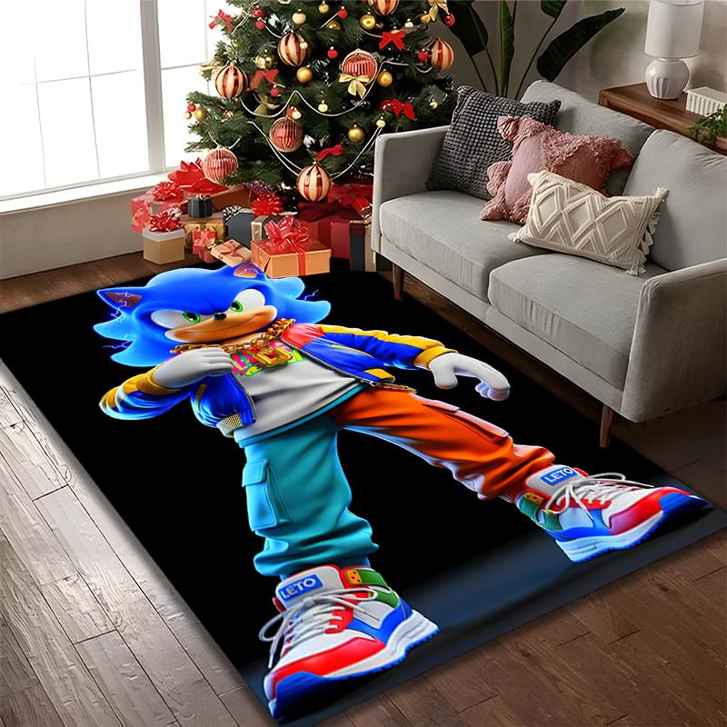 1pc SONIC Rug, Comfortable Printed Home Area Carpet, Cozy Office Chair Rug
