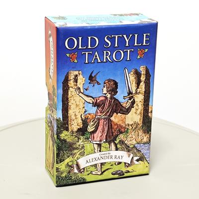 12*7cm tarotová sada starých karet, oboustranně reliéfní, 79 kusů, vintage ilustrace, zvýrazňující jasnou symboliku, baleno v pevné krabici