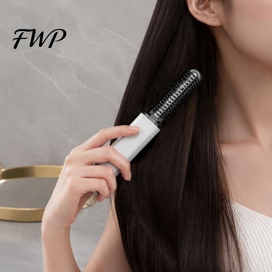 Elektrische Glättbürste Mini-Haarglätter für Pony, Kabellos Wurzelheber & Frizz-Kontrolle, USB-wiederaufladbar Männer Frauen