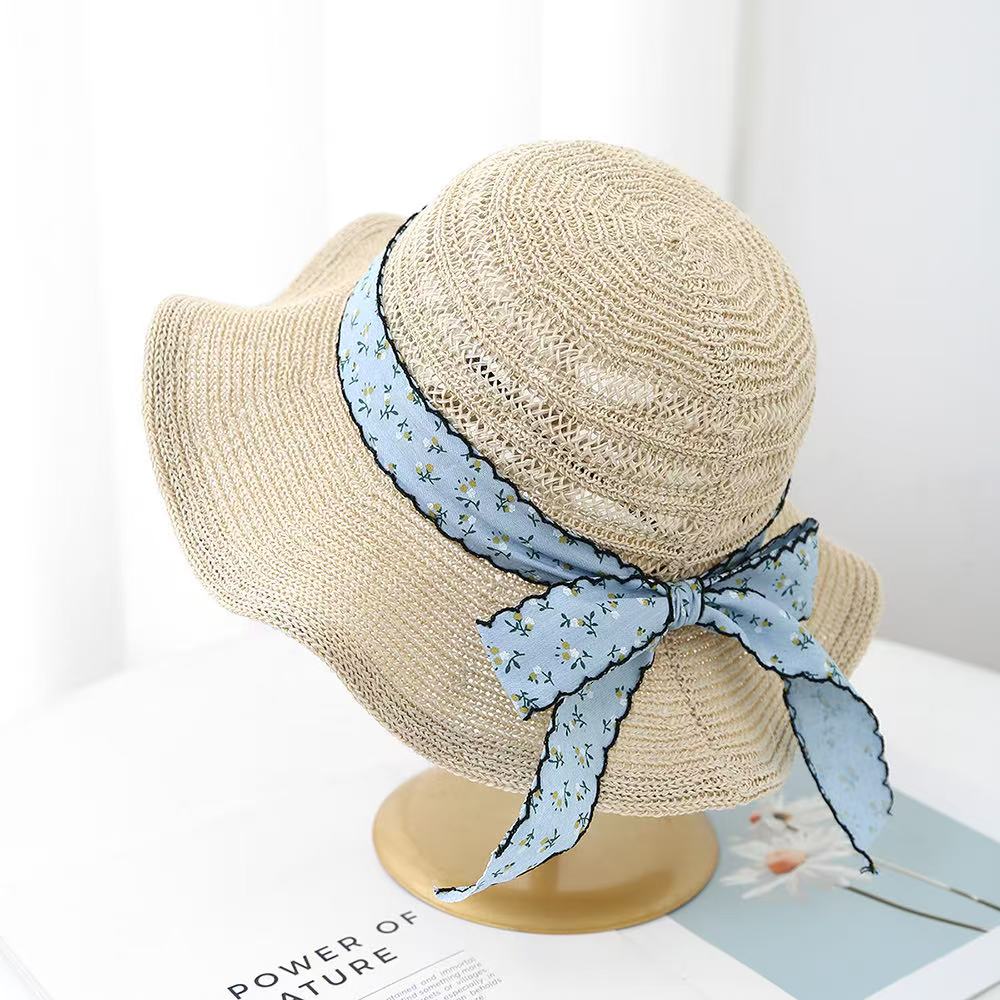 

Сладкая шляпа-федора с бантом женская летняя для морского отдыха на пляже от солнца с большими полями Adult average size бежевый