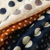 French-style vintage polka dot patchwork color-block scarf for women, holiday-style shawl, versatile tassel silk scarf