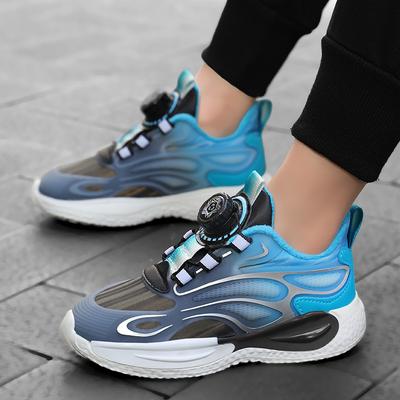 New Autumn and Winter Styles of Boys' Athletic Shoes: Rotating Buckle Design, Fleece-lined, Waterproof, Suitable for Running, and Available In Sizes