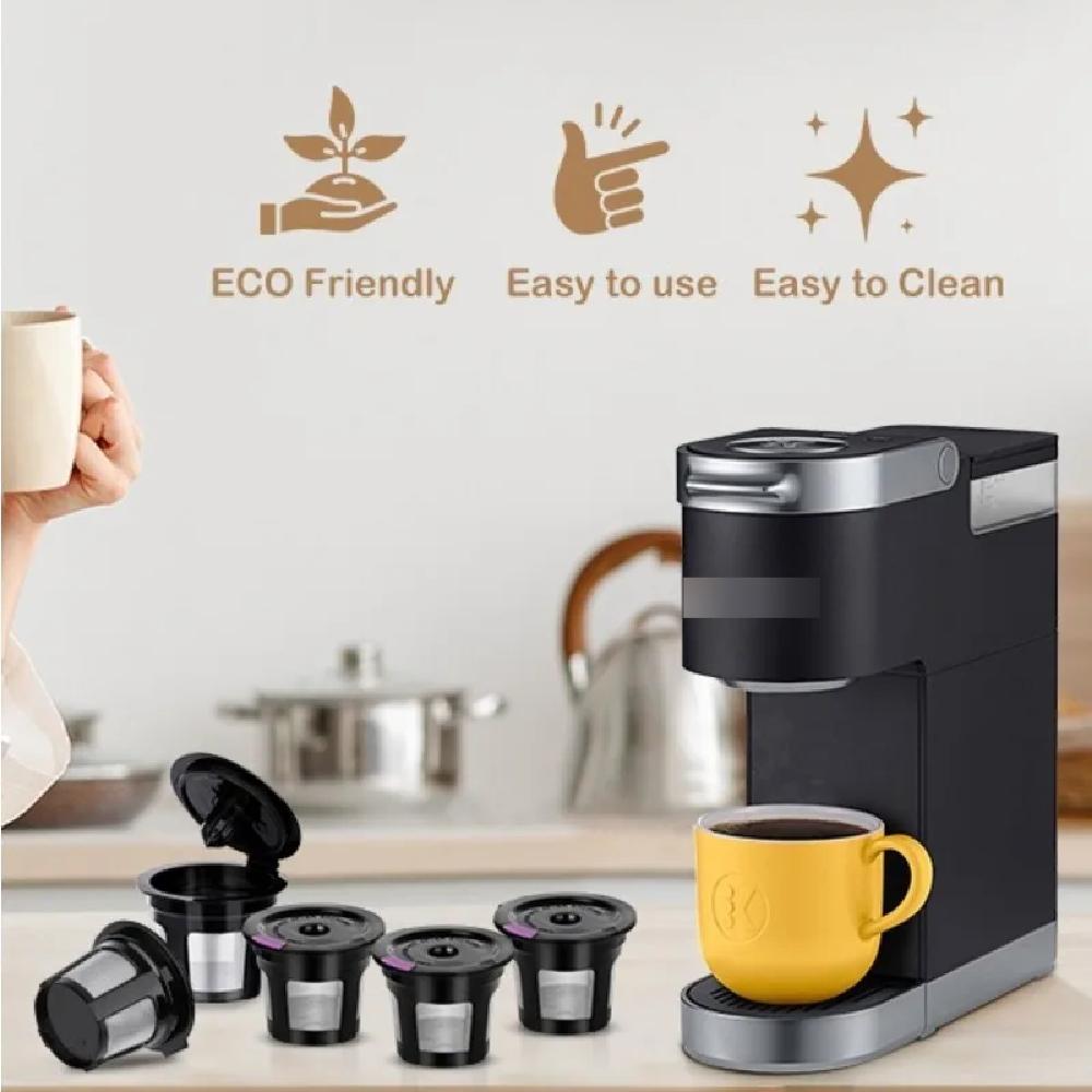 Reusable K-cup with food grade stainless steel mesh - coffee filter with silicone O-ring - reusable coffee box for dishwasher