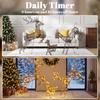3-Piece Light Up Deer Family Set of 3, Lighted Reindeer Christmas Decorations Outdoor with 200 LED Lights, Brown