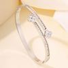 Fashion explosion Titanium steel  Personality high sense Girls lucky grass flower versatile ing full diamond 