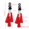Ethnic Vintage Tassel Rhinestone Ear Pendent Long Fringe Eardrop Dangle Earrings Ladies Jewelry Christmas Gift