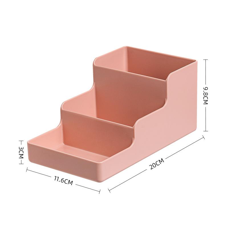 

Ladder Style Partitioned Pen Holder Storage Box, High Aesthetic Pen Holder for Student Desk Stationery Storage