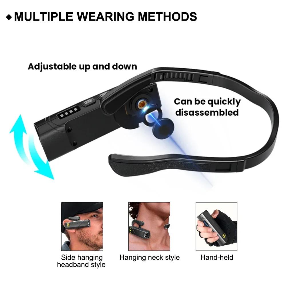 Induction LED Headlamp  Ear Hook Lightweight Waterproof Hands-Free Flashlight for Fishing Cycling Running Camping Hiking