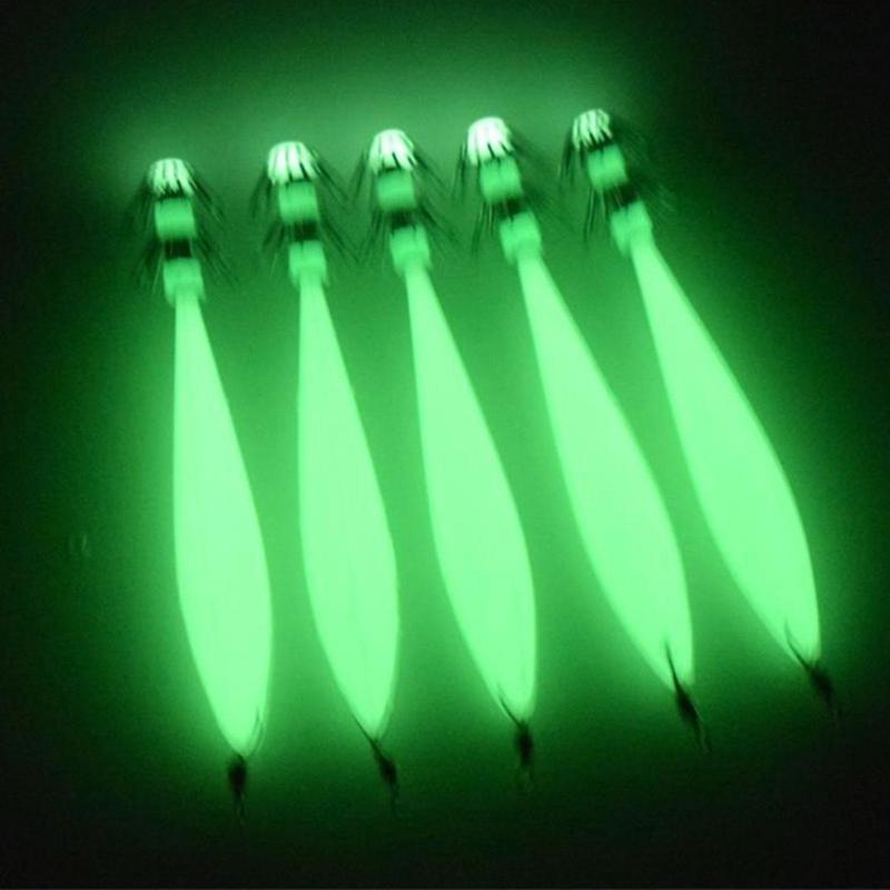 5Pcs Cuttlefish Hook Lures Shrimp Lure Baits Squid Jig 9.5cm Glow Jig Hook Glow Squid Jig Hard Baits