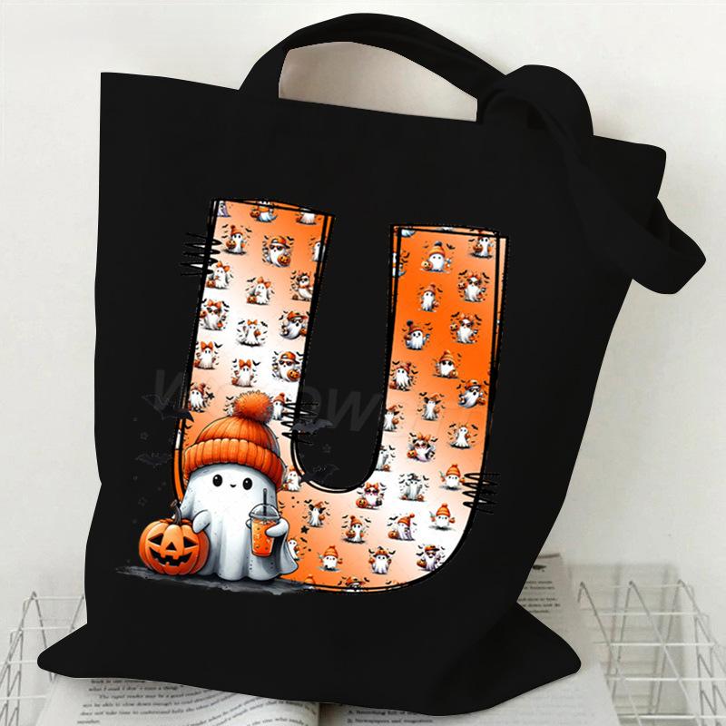 New Halloween 26 Letter Print Fashion Shoulder Bag Multi-function Portable Handbag Casual Versatile
