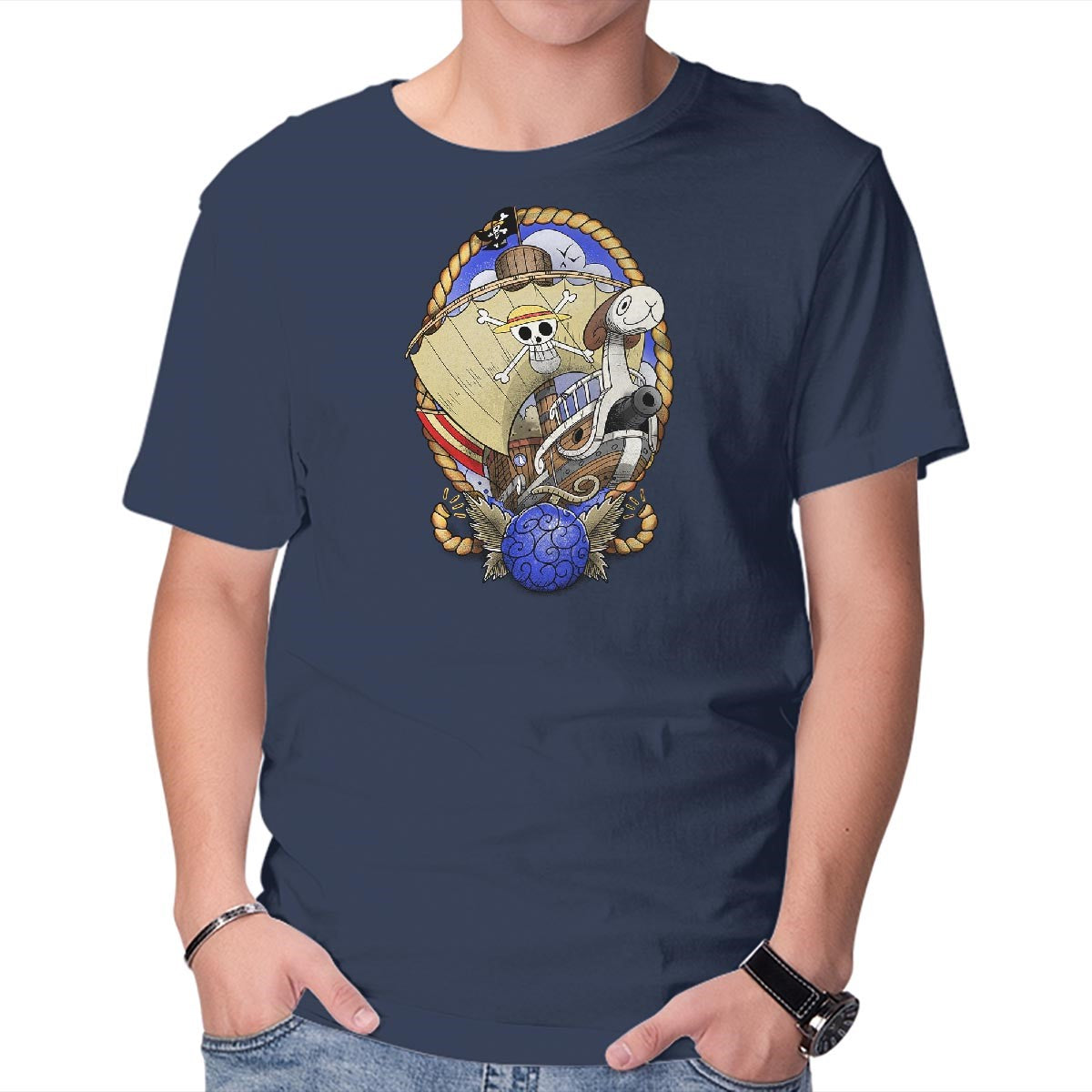 Unisex Crew Neck T-Shirt Old School s Going Merry Graphic Short Sleeve Casual Tee S